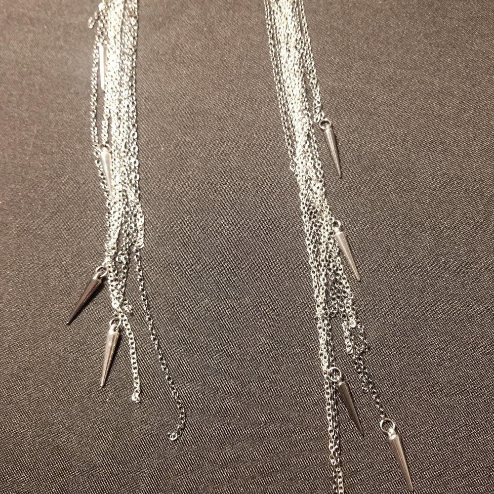 Chic Silver Chain Dangle Earrings - image 1